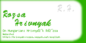 rozsa hrivnyak business card